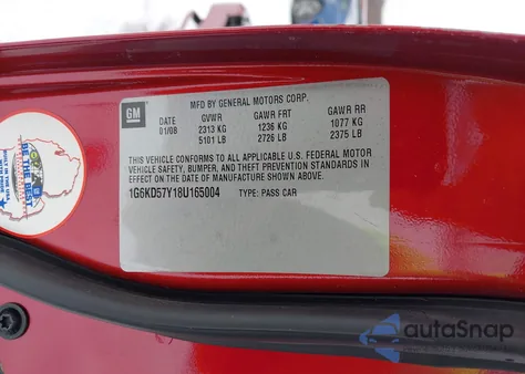 2008 Cadillac Dts 1Sd from USA, damaged, VIN 1G6KD57Y18U165004